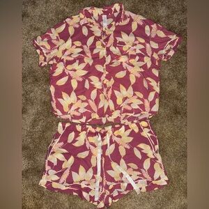 Stars Above Pink and Yellow Floral Pajama Set